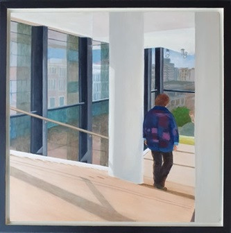 Trappenhuis, Acryl op massonite, 62x62 cm